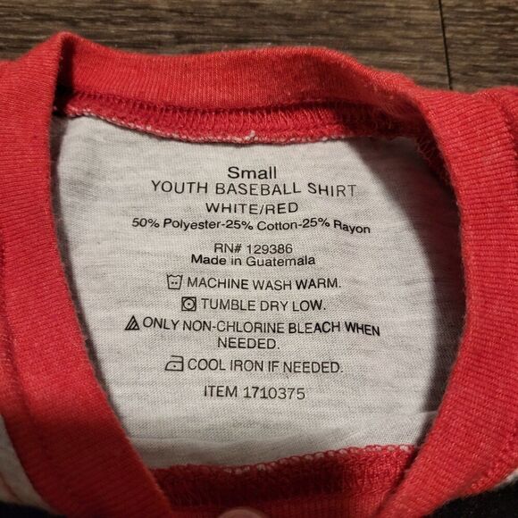 Youth Baseball Tee Mickey Mouse Red and Grey Size Small - Picture 3 of 5